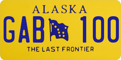 AK license plate GAB100