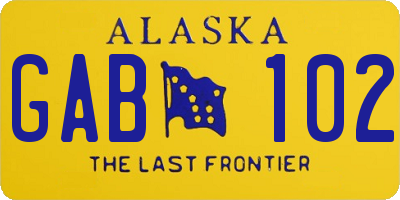 AK license plate GAB102