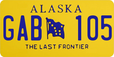 AK license plate GAB105