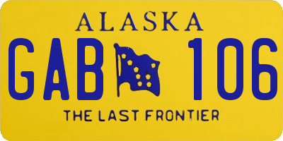 AK license plate GAB106