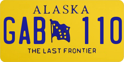 AK license plate GAB110