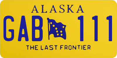 AK license plate GAB111