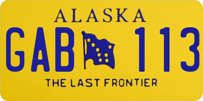 AK license plate GAB113