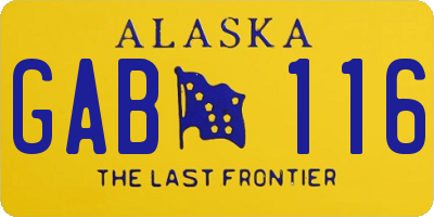 AK license plate GAB116