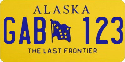 AK license plate GAB123