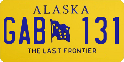 AK license plate GAB131