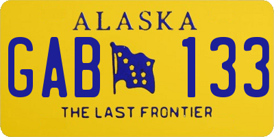 AK license plate GAB133