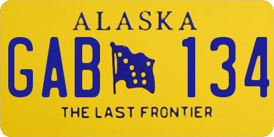 AK license plate GAB134
