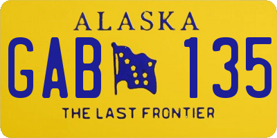 AK license plate GAB135