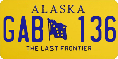 AK license plate GAB136