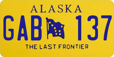 AK license plate GAB137