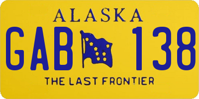 AK license plate GAB138