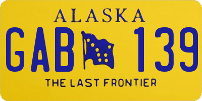 AK license plate GAB139