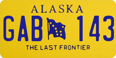 AK license plate GAB143