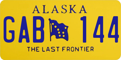 AK license plate GAB144