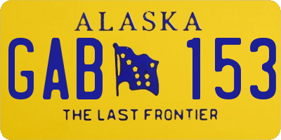 AK license plate GAB153