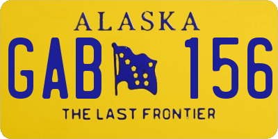 AK license plate GAB156