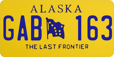 AK license plate GAB163