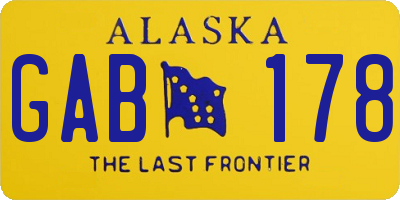 AK license plate GAB178