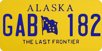 AK license plate GAB182