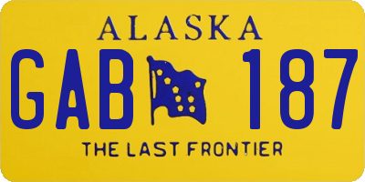 AK license plate GAB187