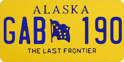 AK license plate GAB190