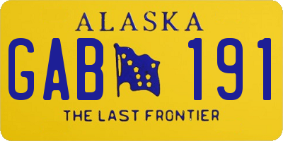 AK license plate GAB191