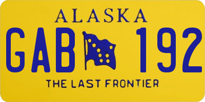 AK license plate GAB192