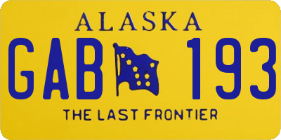 AK license plate GAB193