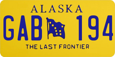AK license plate GAB194