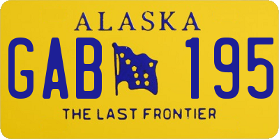 AK license plate GAB195