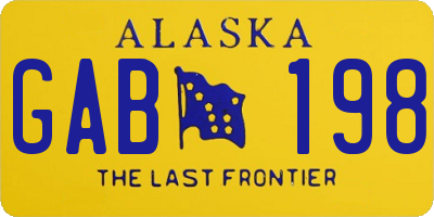 AK license plate GAB198
