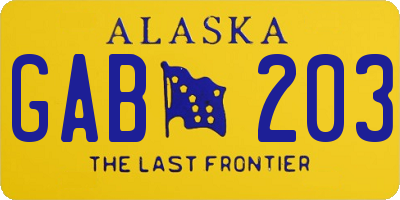 AK license plate GAB203