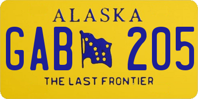 AK license plate GAB205