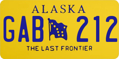 AK license plate GAB212
