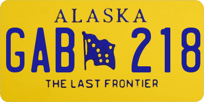 AK license plate GAB218