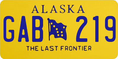 AK license plate GAB219