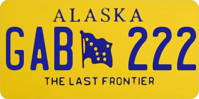 AK license plate GAB222