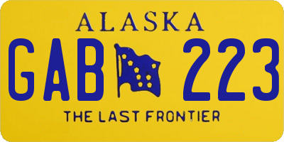 AK license plate GAB223