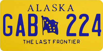 AK license plate GAB224