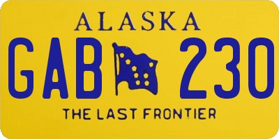 AK license plate GAB230