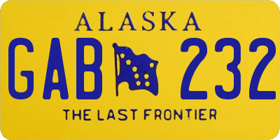 AK license plate GAB232