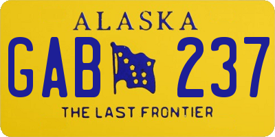 AK license plate GAB237