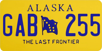 AK license plate GAB255