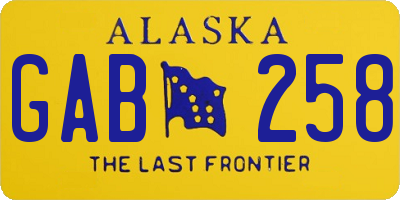 AK license plate GAB258