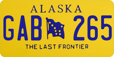 AK license plate GAB265