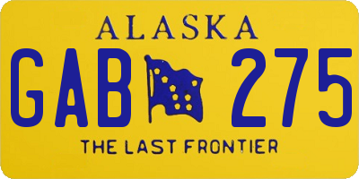 AK license plate GAB275