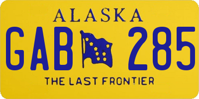 AK license plate GAB285