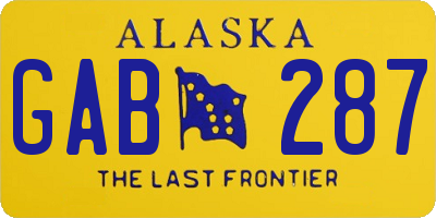 AK license plate GAB287