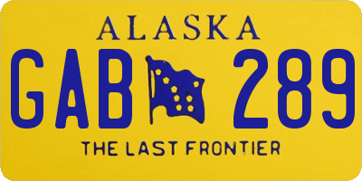 AK license plate GAB289